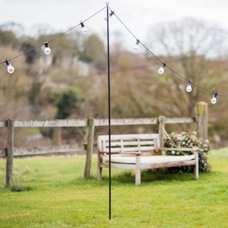 Outdoor Festoon Lighting / Bunting Pole Lizard Events Ltd