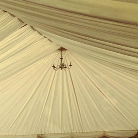 9m Wide x 36m Long Clearspan Marquee - Ivory Linings