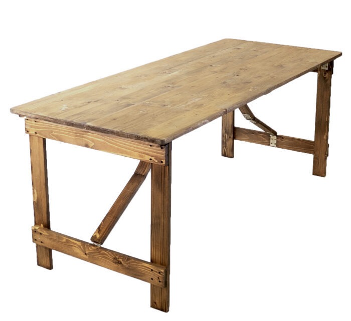 6ft Rustic Wooden Trestle Table (72" x 30")