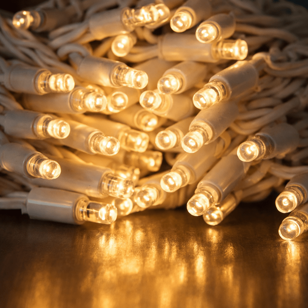 5 m ConnectPro® Outdoor LED String Fairy Pea Lights, Connectable, White Rubber Cable Warm White