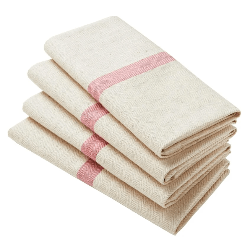 Set of 10 x Heavy Duty Cotton Herringbone Oven Cloth (Ecru)