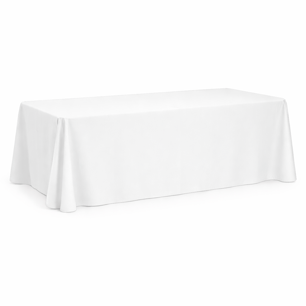 White – 70" x 90" Rectangular Banqueting Tablecloth